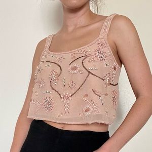 Atmosphere baby pink beaded crop top size 8